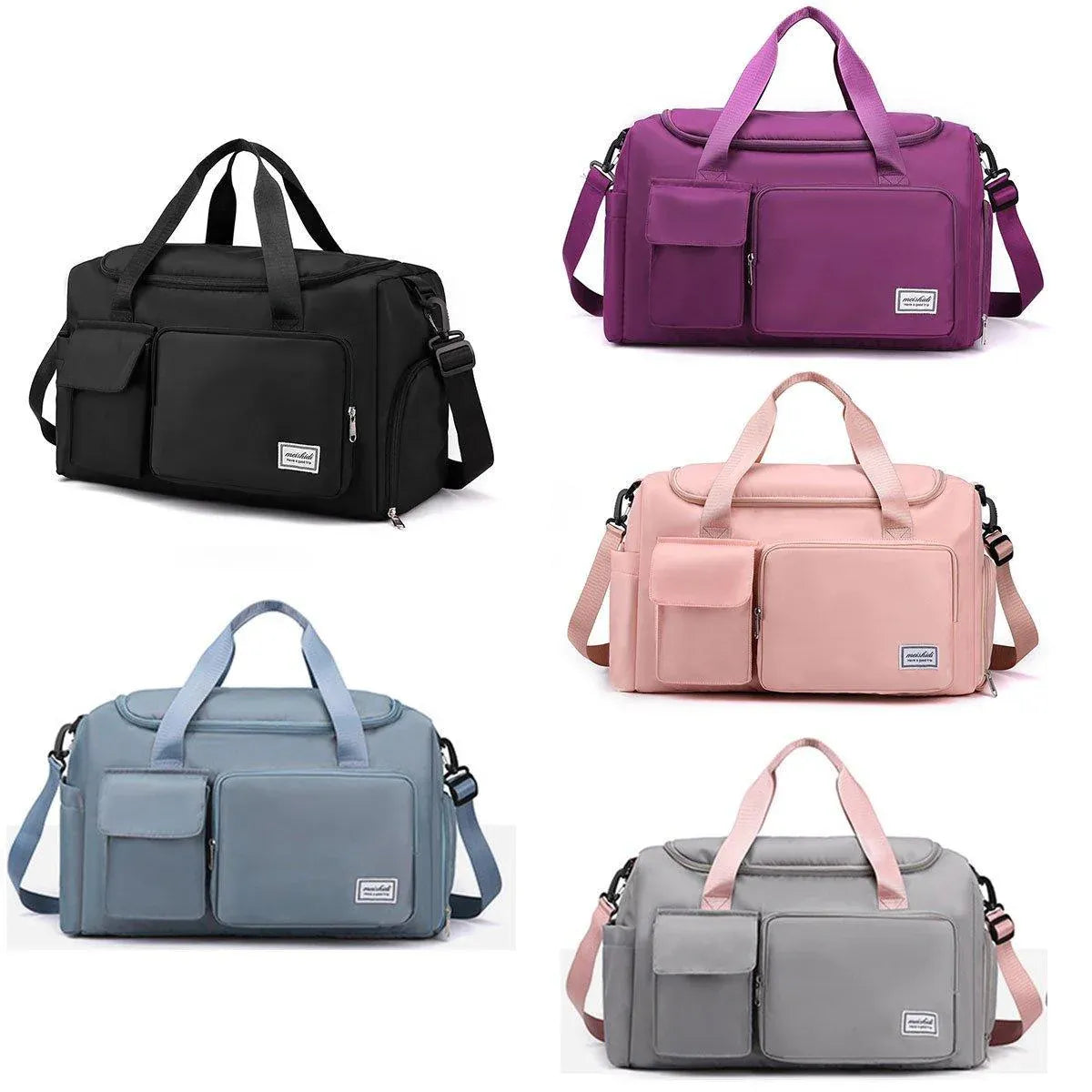 Unisex Waterproof Portable Travel Luggage Carry On Shoulder Hand Duffle Bag - Black