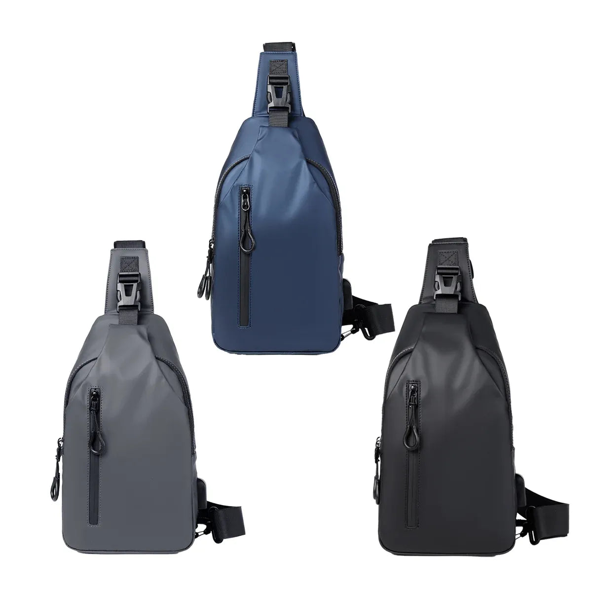 Large Capacity Chest Crossbody Bag Waterproof Durable for Travel Daily Use - Black