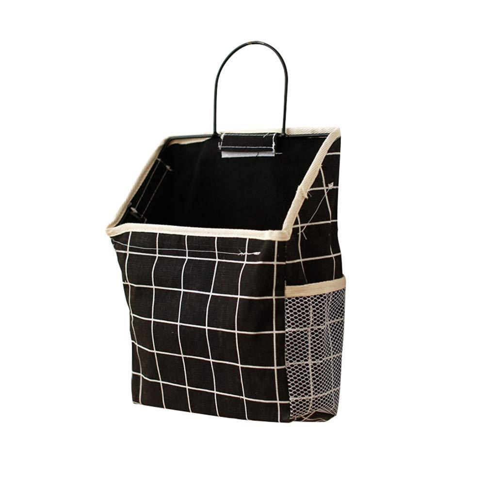 Wall Hanging Storage Bag Home Wardrobe Organiser Pouch Book Holder Phone Pocket - Black Rabbit