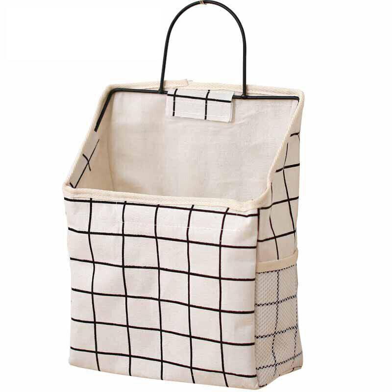 Wall Hanging Storage Bag Home Wardrobe Organiser Pouch Book Holder Phone Pocket - Black Rabbit