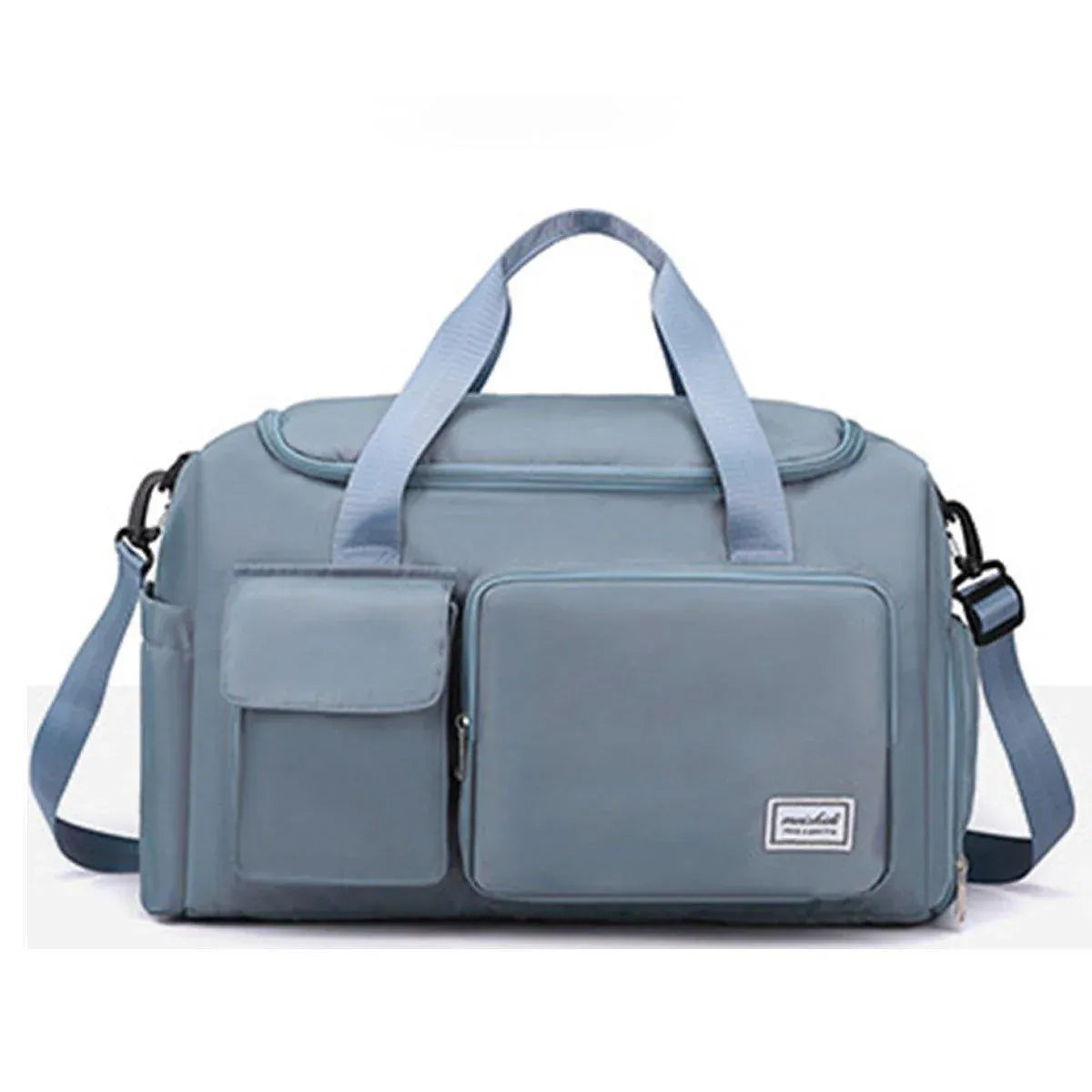 Unisex Waterproof Portable Travel Luggage Carry On Shoulder Hand Duffle Bag - Blue
