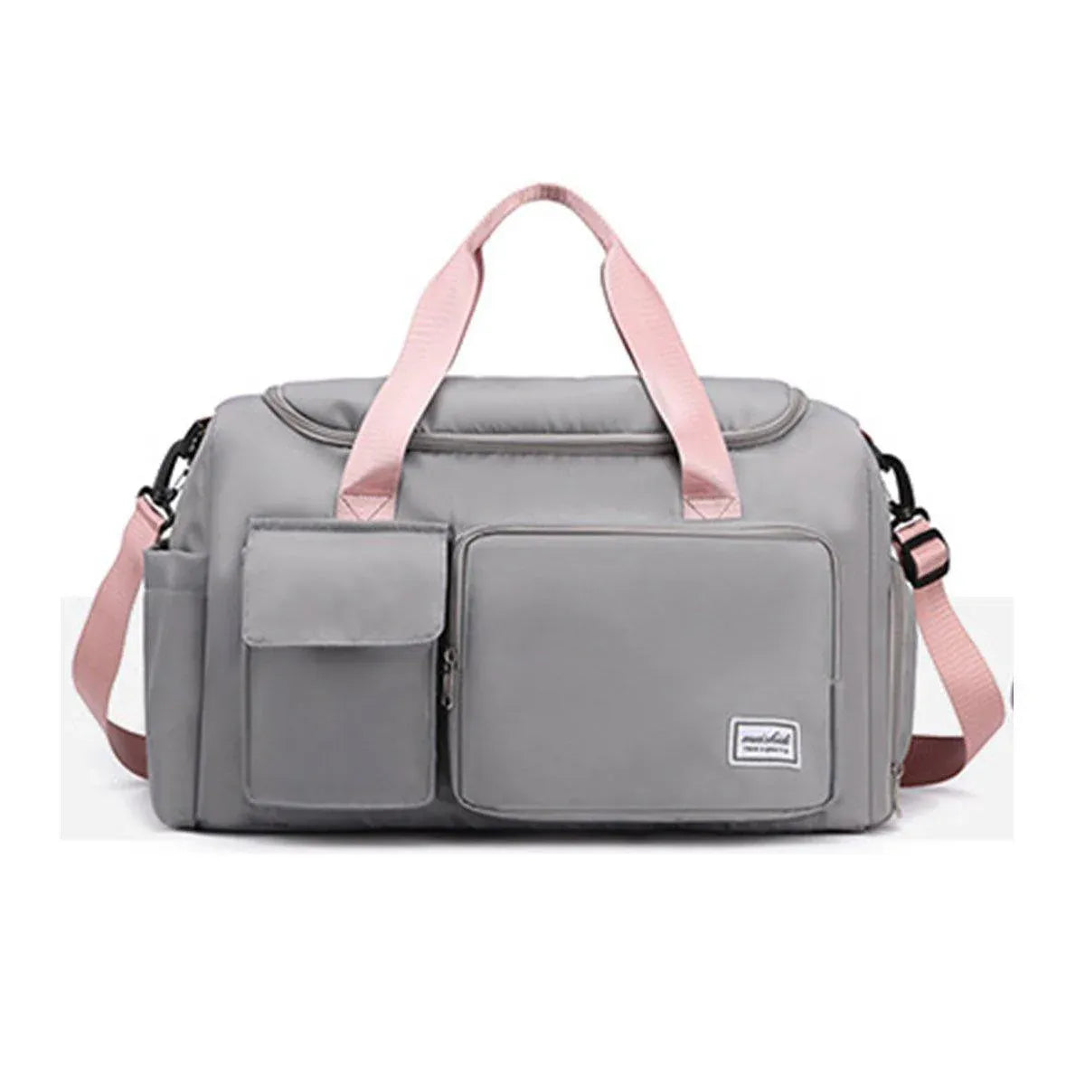 Unisex Waterproof Portable Travel Luggage Carry On Shoulder Hand Duffle Bag - Grey