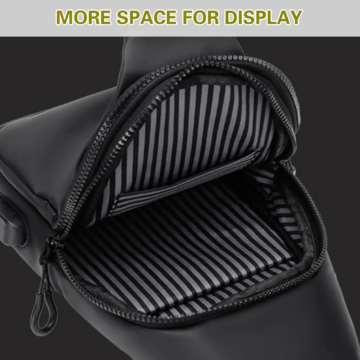 Large Capacity Chest Crossbody Bag Waterproof Durable for Travel Daily Use - Grey