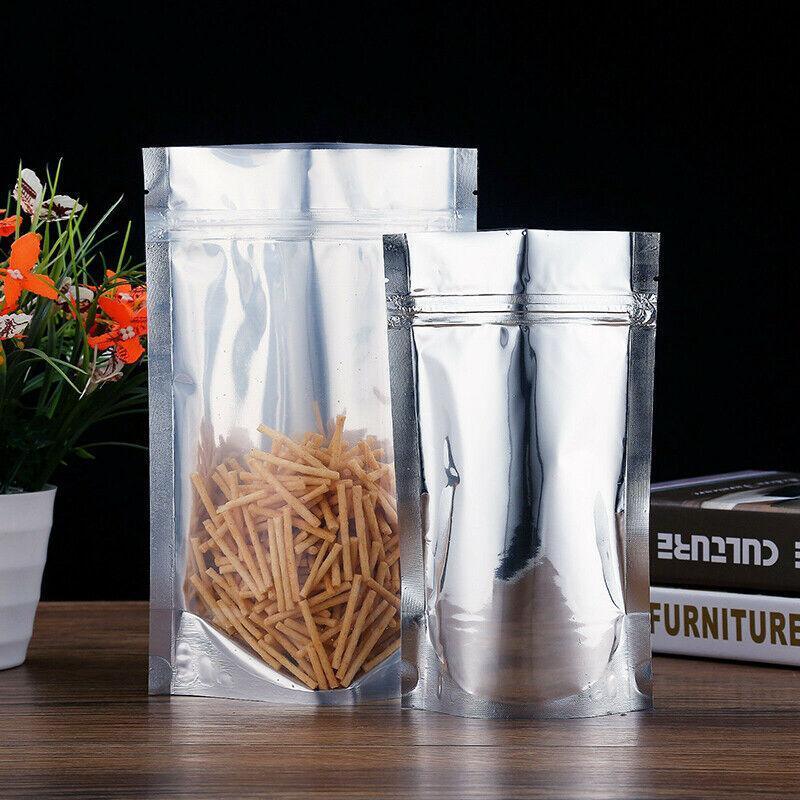 Clear Aluminum Foil Mylar Stand Up Retail Bags Zip Lock Pouches Pouch Packaging - 15*22+4CM-50PCS