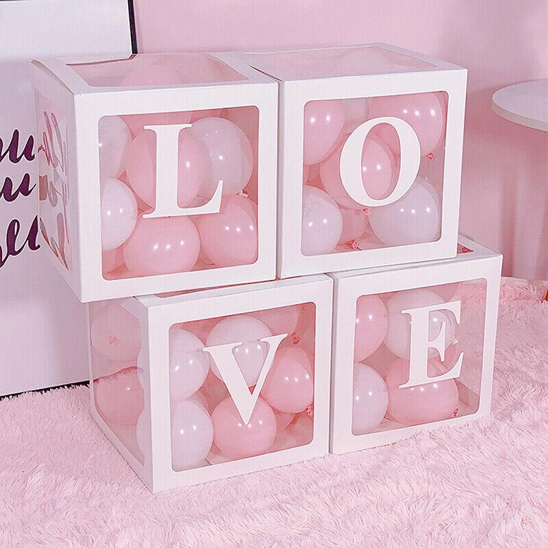 3/4pcs Transparent Balloon Box Set for First Birthday Party or Celebration Display - Baby