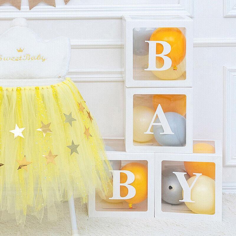 3/4pcs Transparent Balloon Box Set for First Birthday Party or Celebration Display - Love