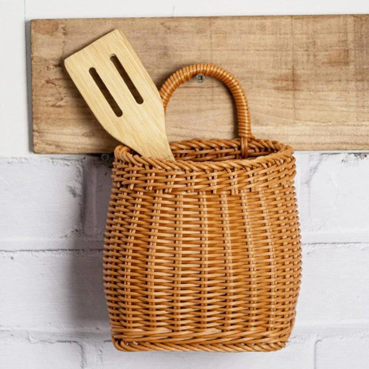 Vintage Wall Hanging Basket Kitchen Storage Basket Small Flower Basket Organizer - 12cm