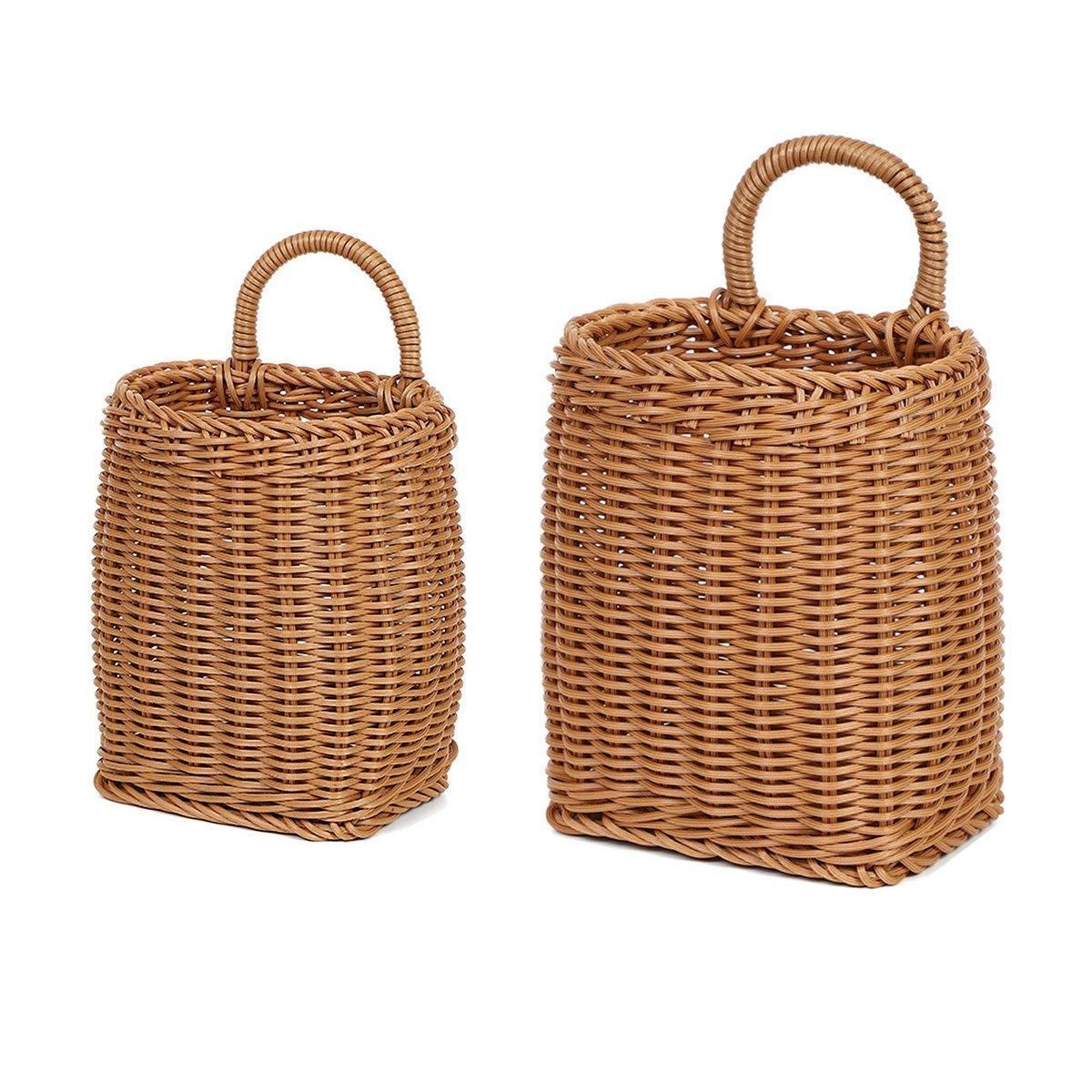 Vintage Wall Hanging Basket Kitchen Storage Basket Small Flower Basket Organizer - 15cm