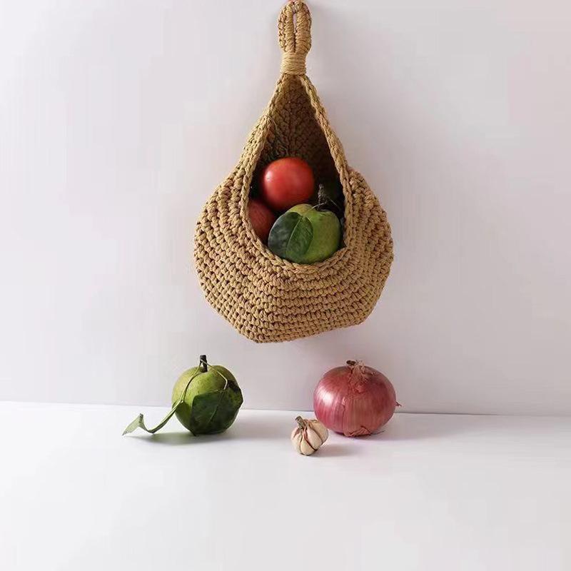 Hanging Wall Organizer Vegetable Fruit Basket Kitchen Storage Pouch Bag Diy 6Size - M