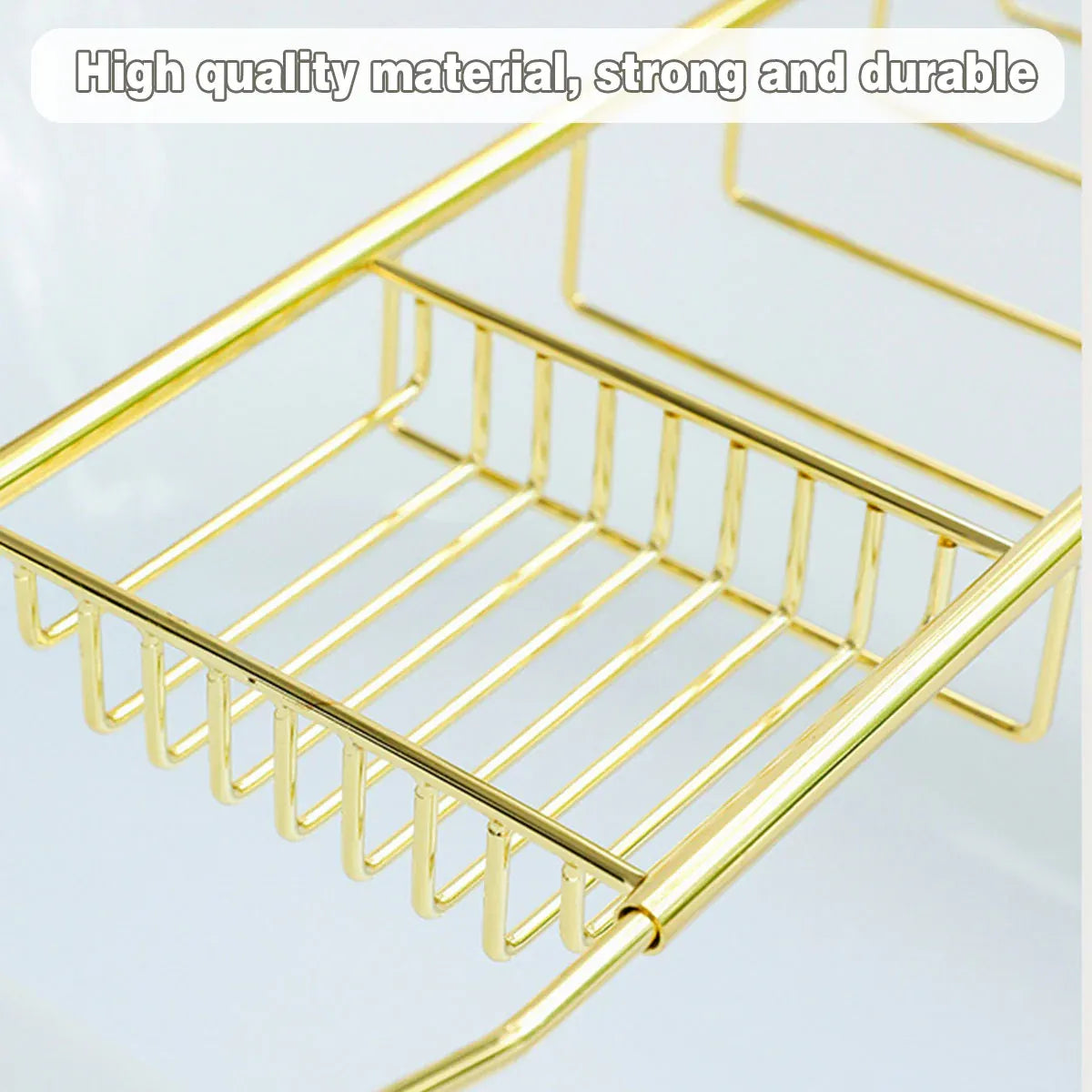 Bathtub Rack Bathroom Storage Shelf Telescopic Adjustable Organiser Tray Home - Silver