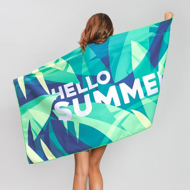 Sand Free XL Beach Towel + Bag Quick Dry Microfibre Compact Light Swimming - Colorful starry sky