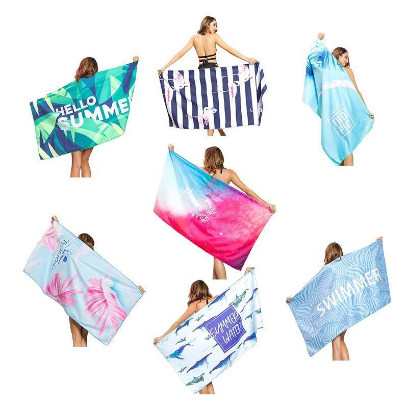 Sand Free XL Beach Towel + Bag Quick Dry Microfibre Compact Light Swimming - Deep Blue Whale