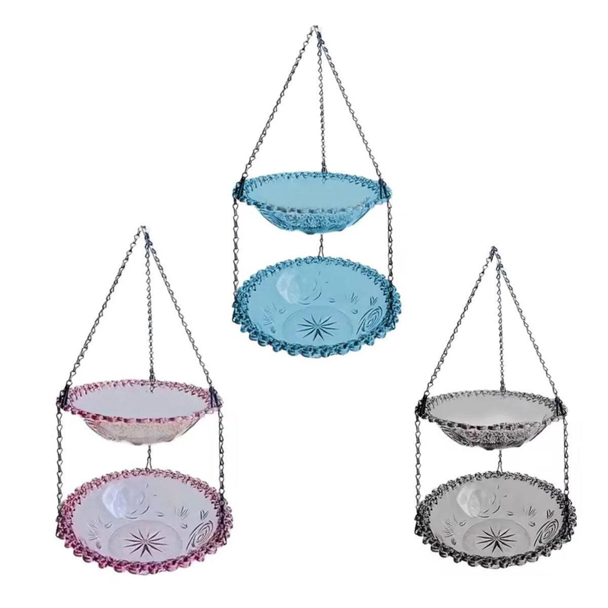 Outdoor Hanging Bird Feeder Bath Garden Patio Decoration for Attracting Birds - Purple