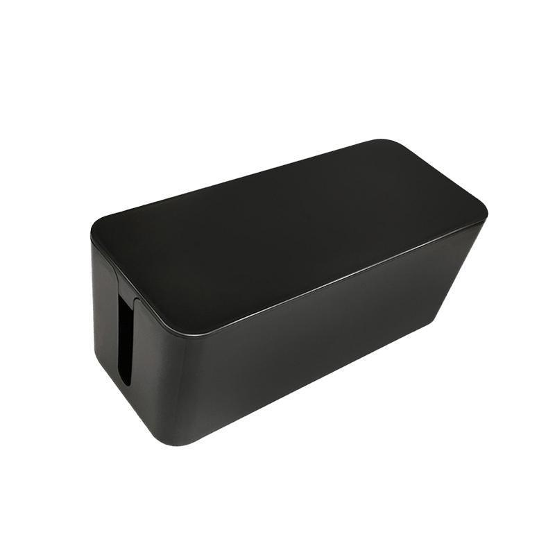 Large Cable Wire Storage Box Case Cord Management Socket Tidy Organizer with Lid - Black M