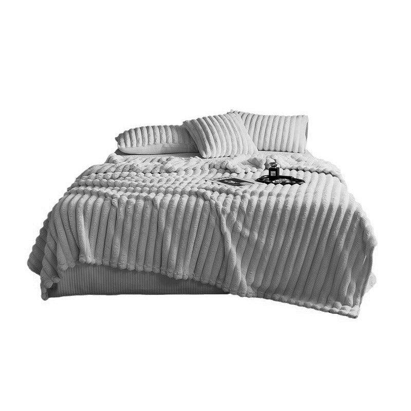 Plush Blanket Leisure Blanket Autumn Winter Warm Nap Throw Soft Cozy - Khaki-100x150cm