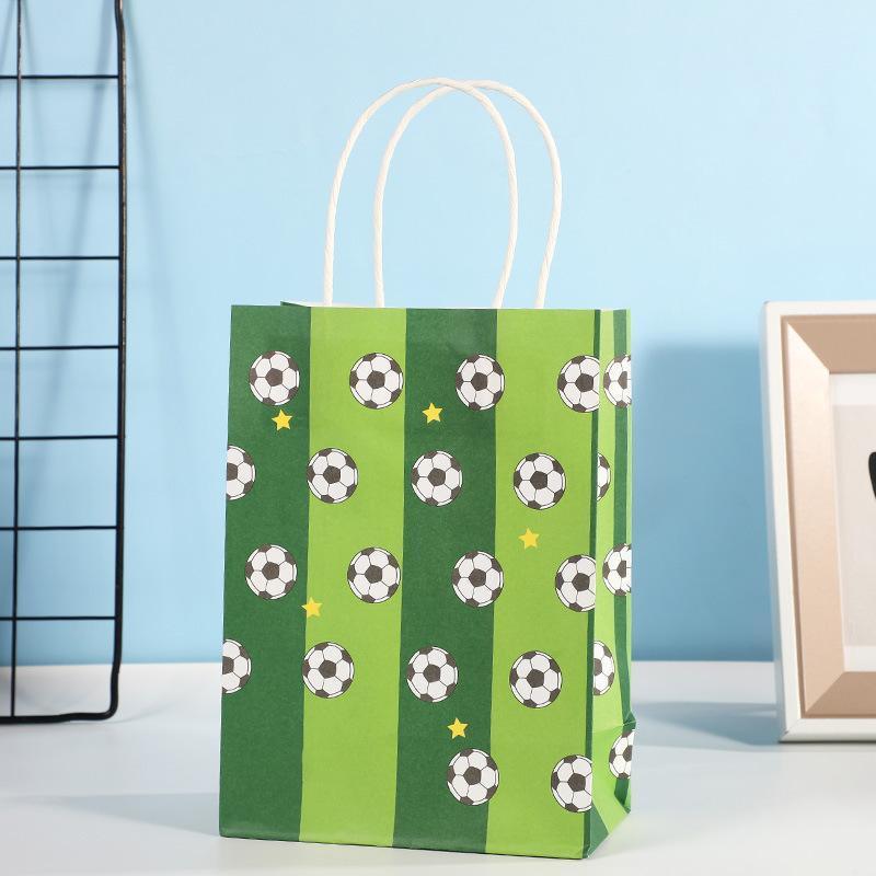 30PCS Fashion Ball Kraft Paper Gift Bag Festivals gift tote bag Party Favor Bag - Blue-Tennis-Ball-30pcs