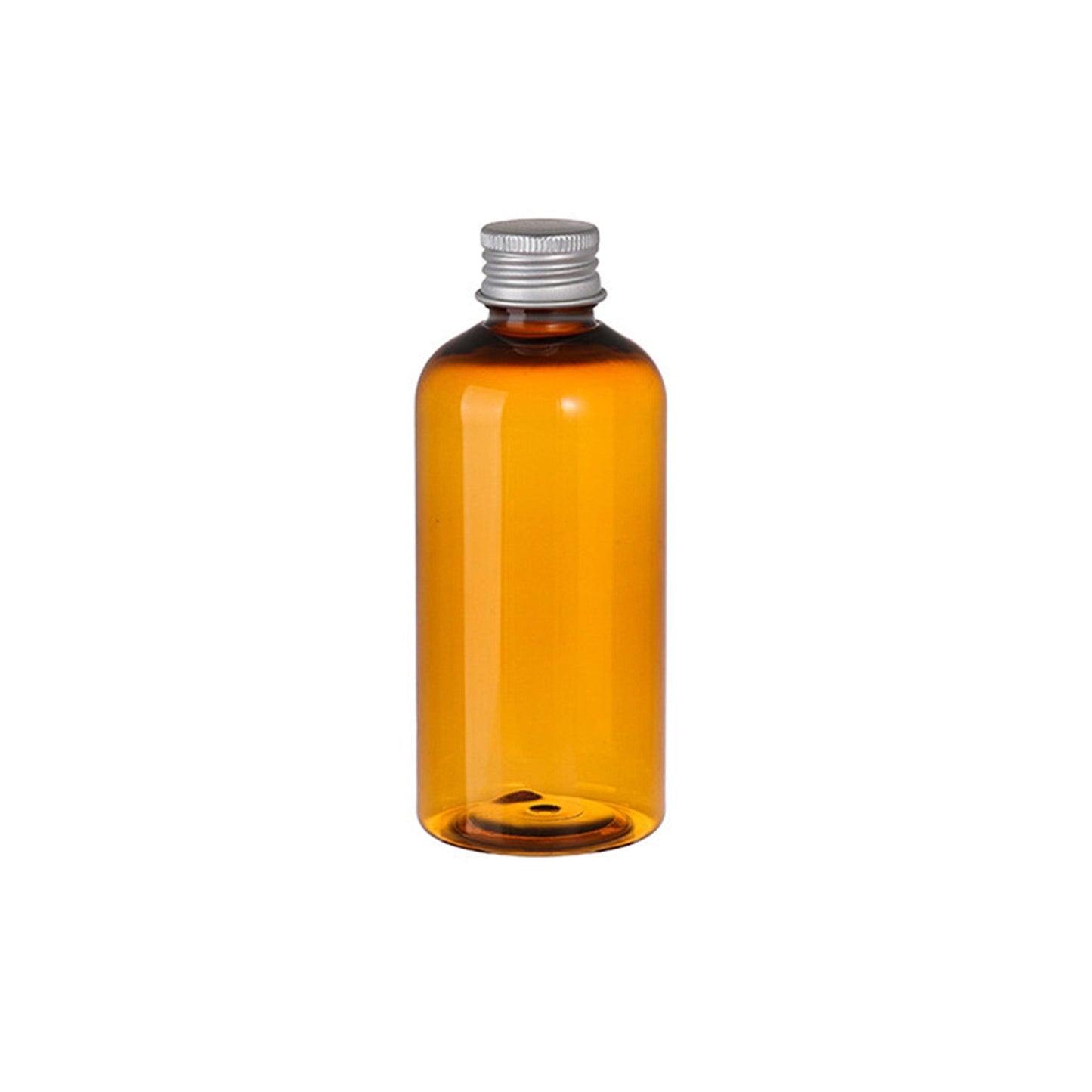 20pcs Brown Transparent Cosmetic Bottles with Aluminum Lids for Packaging - Brown-100ml