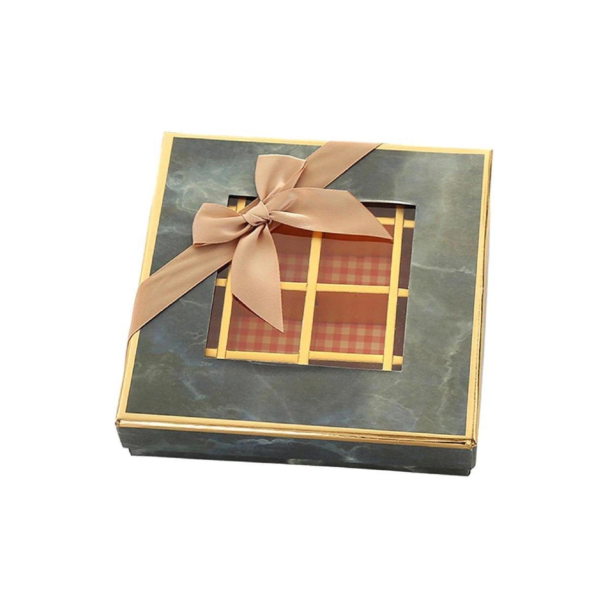 25X Valentines Day 9/12Grids Chocolate Box Gourmet Desserts Gift Display Window - Gray 9Grids-12-12-4-25pcs