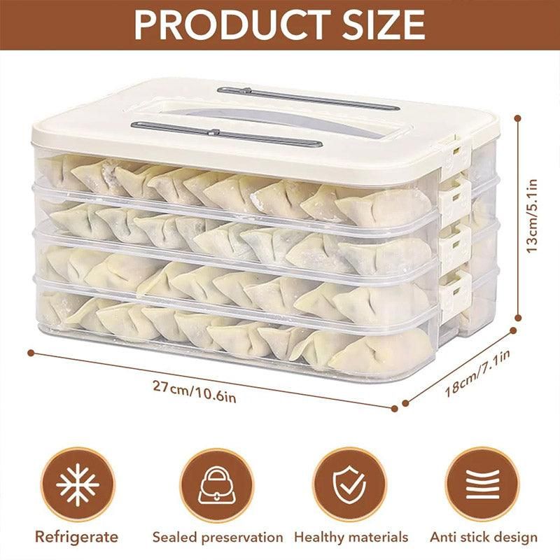 4 Layer Dumpling Box Kitchen Refrigerator Storage Container Frozen Food Crisper