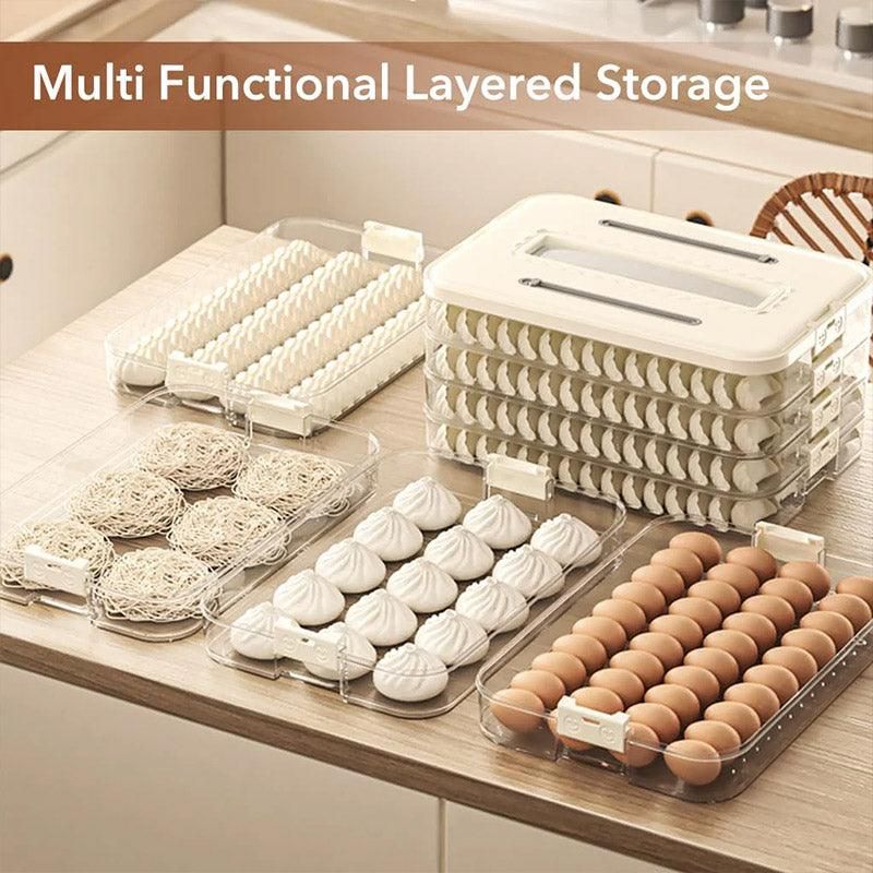 4 Layer Dumpling Box Kitchen Refrigerator Storage Container Frozen Food Crisper