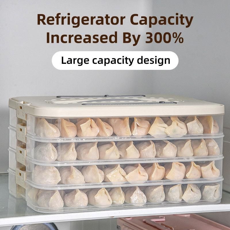 4 Layer Dumpling Box Kitchen Refrigerator Storage Container Frozen Food Crisper