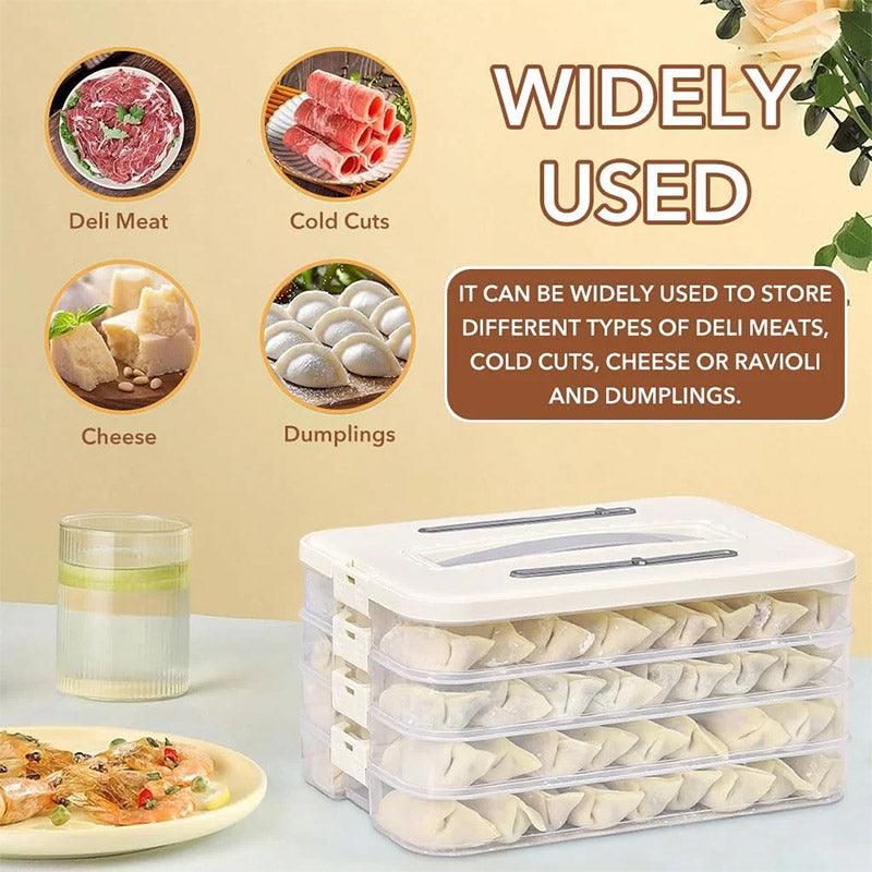 4 Layer Dumpling Box Kitchen Refrigerator Storage Container Frozen Food Crisper