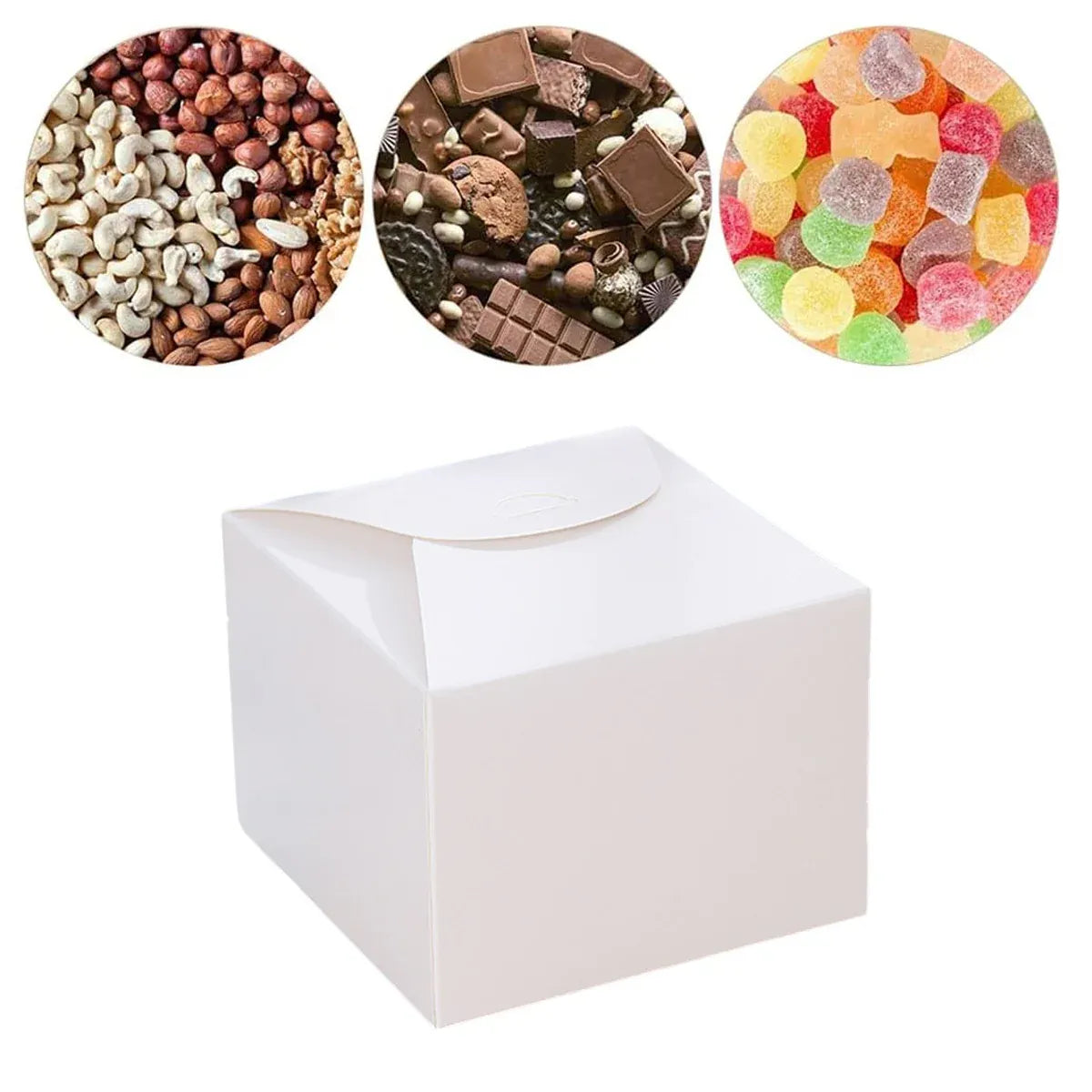 100PCS Kraft Paper Pastry Boxes Square Cake Boxes for Dessert and Bakery Packaging - L