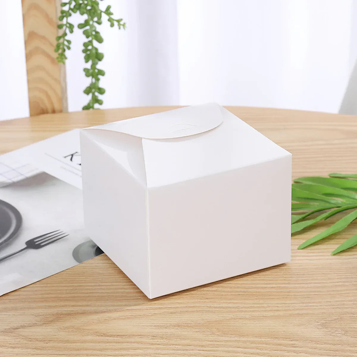 100PCS Kraft Paper Pastry Boxes Square Cake Boxes for Dessert and Bakery Packaging - S
