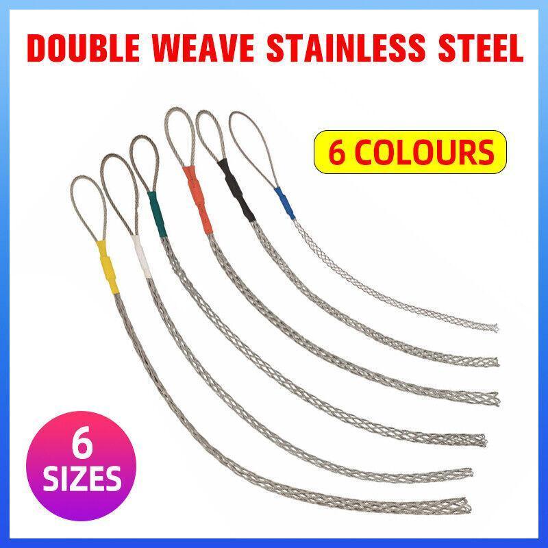 Stainless Steel Cable Pulling Sock Wire Grip Tool for NBN Telstra Ducting 6 Sizes - Blue(4-6MM)