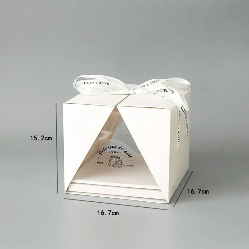 10x Clear Cake Box Set 4 6 8 Inch Durable Versatile Display Packaging Containers - 10pcs-4inch
