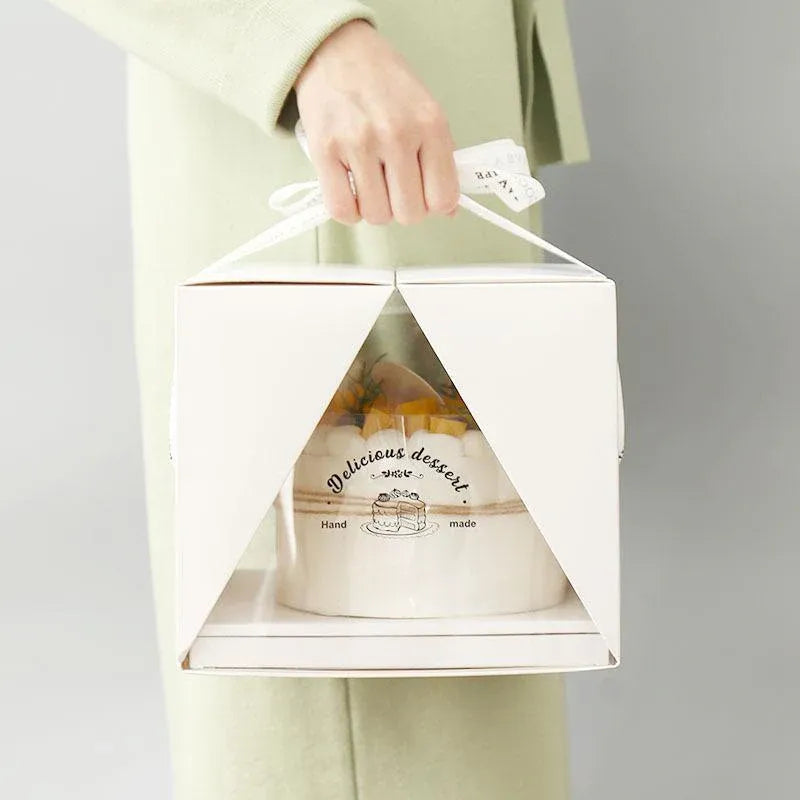 10x Clear Cake Box Set 4 6 8 Inch Durable Versatile Display Packaging Containers - 10pcs-4inch