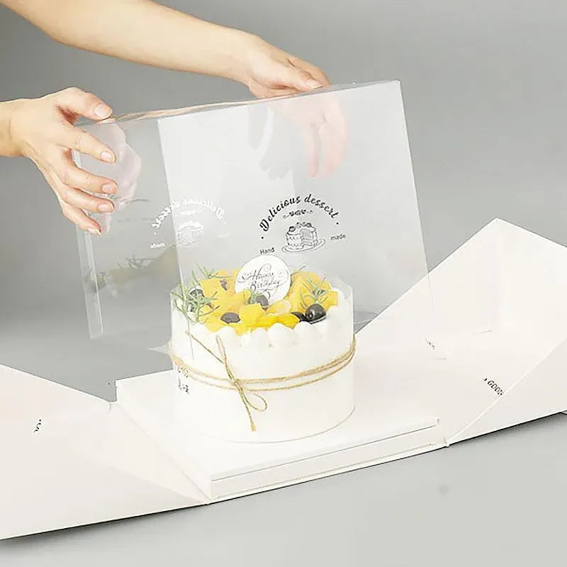 10x Clear Cake Box Set 4 6 8 Inch Durable Versatile Display Packaging Containers - 10pcs-4inch