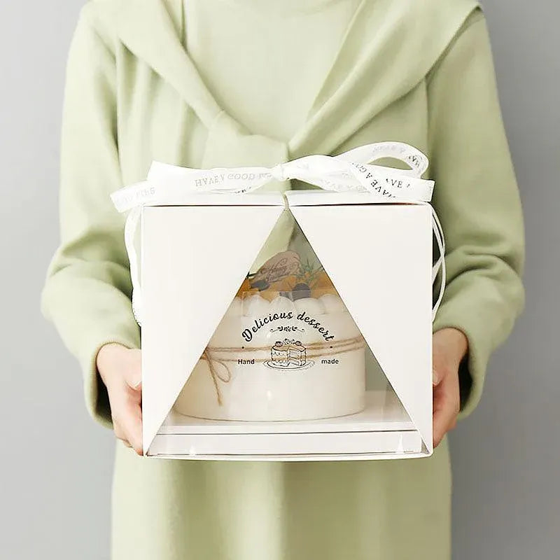 10x Clear Cake Box Set 4 6 8 Inch Durable Versatile Display Packaging Containers - 10pcs-4inch