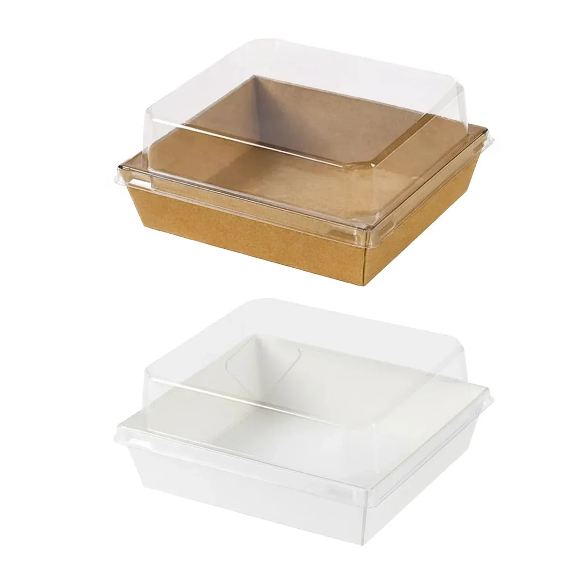 50Pcs Cake Sandwich Takeaway Box Bakery Packaging Outdoor Party Picnic Boxes - White