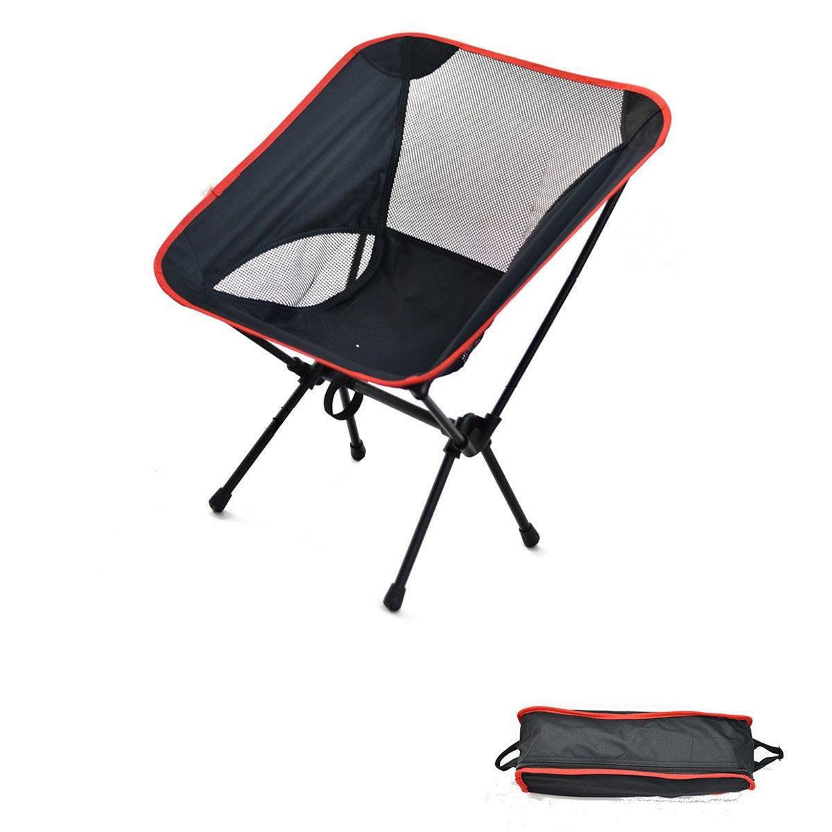 Outdoor Portable Lightweight Folding Camping Chair High Back Fishing Chair - Grey