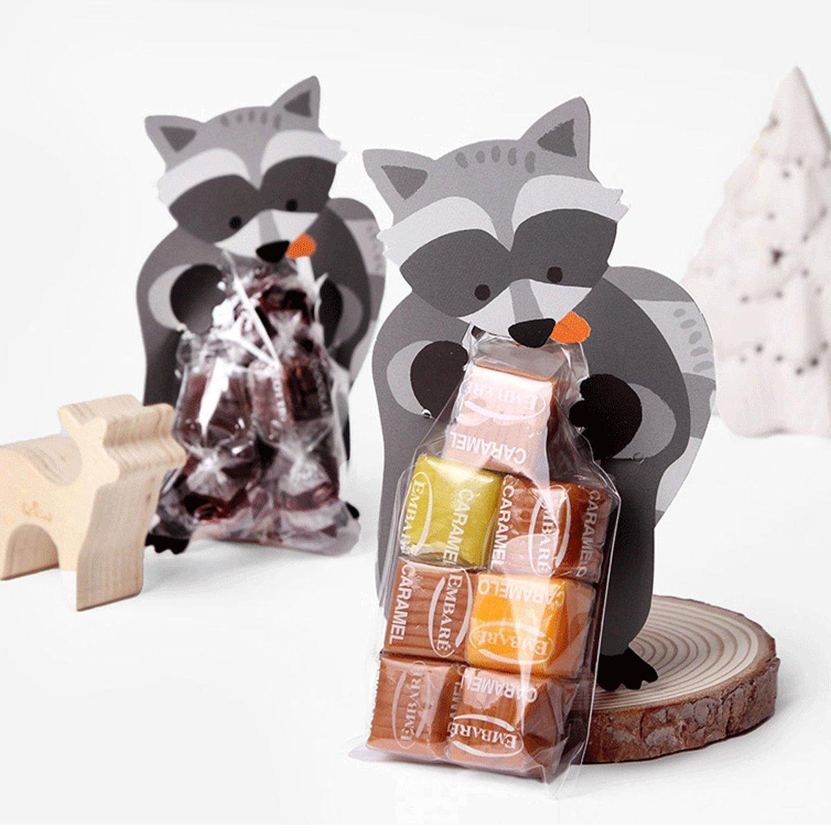 100pcs Cute 3D Cartoon Animal Candy Bags for Party Favors Birthday Gift Wrapping - Koalas