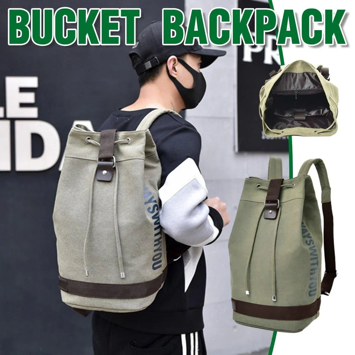 Canvas Sports Backpack Mens Leisure Travel Schoolbag Multi-purpose Backpack