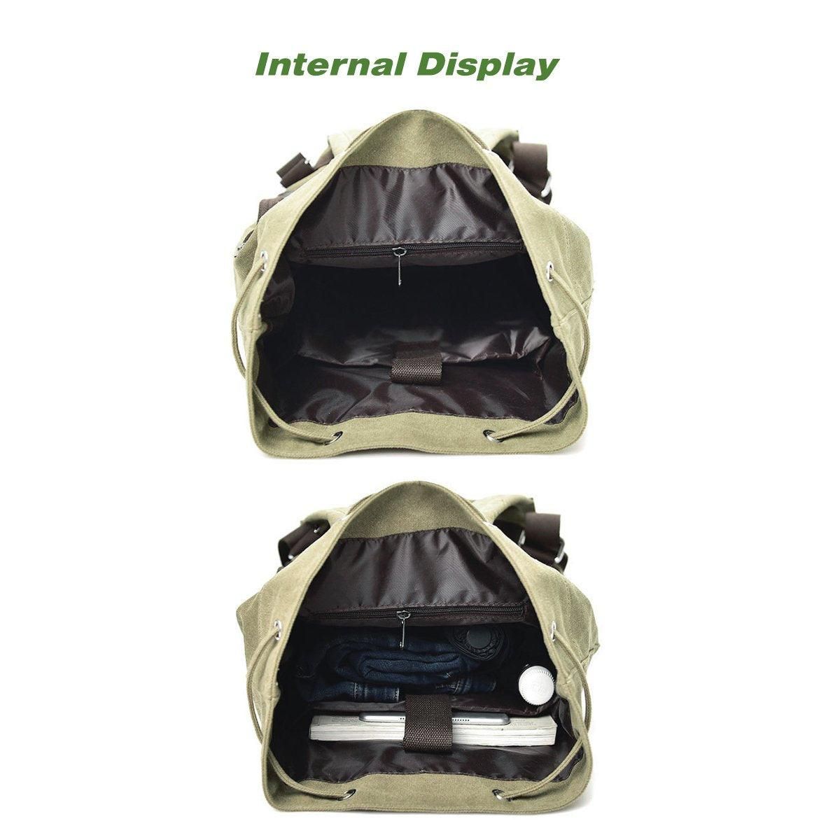 Canvas Sports Backpack Mens Leisure Travel Schoolbag Multi-purpose Backpack
