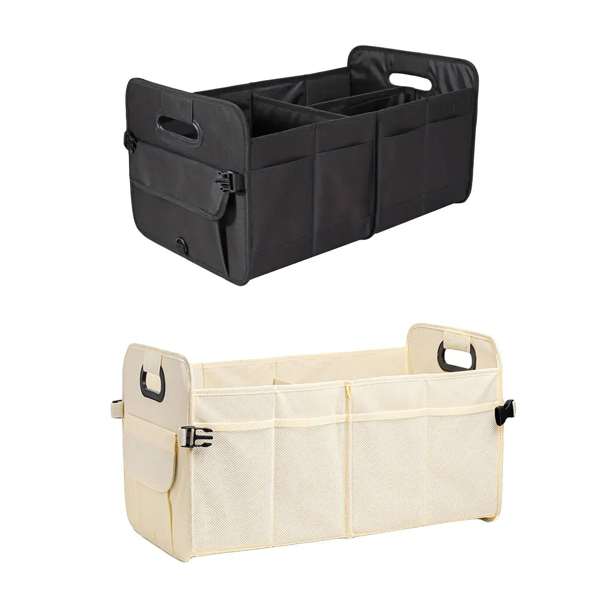 Car Organiser Boot Storage Box Foldable Trunk Organizer for Vehicle Storage - Beige