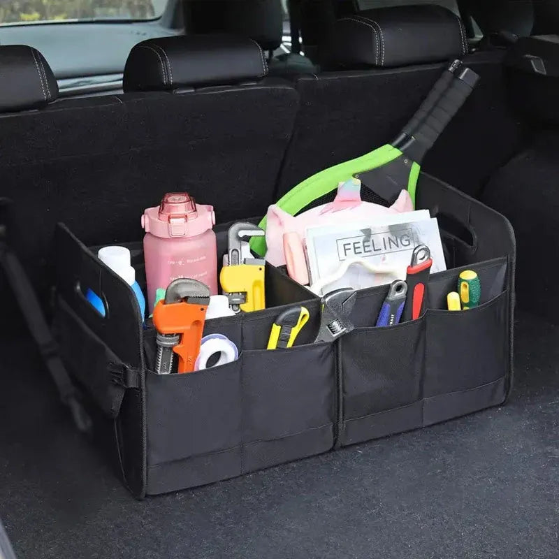 Car Organiser Boot Storage Box Foldable Trunk Organizer for Vehicle Storage - Black
