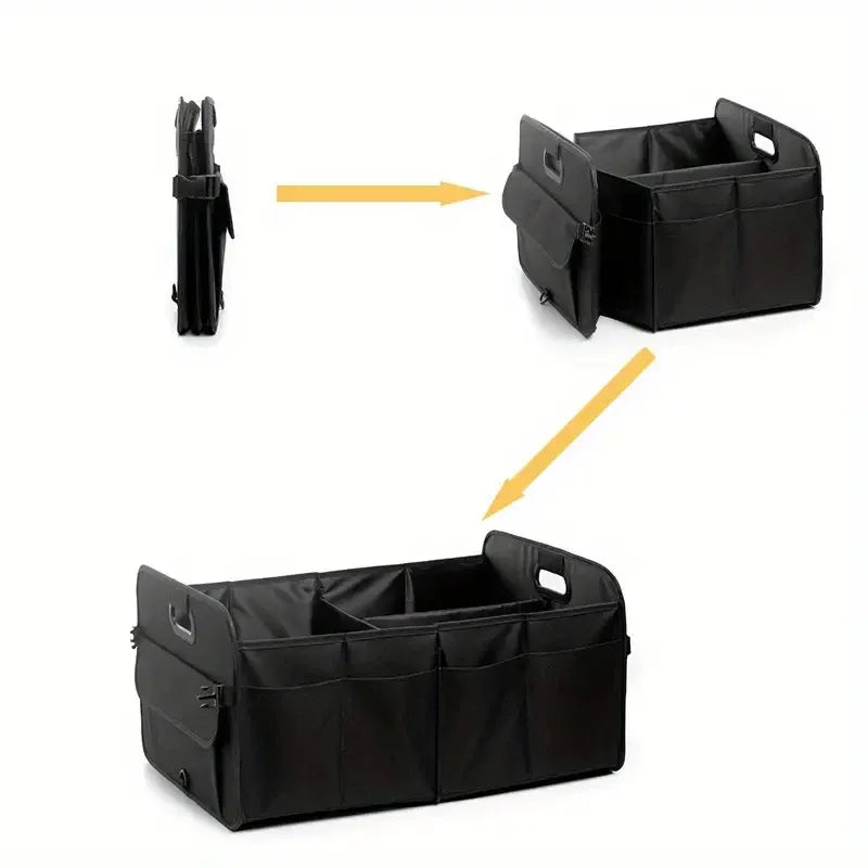 Car Organiser Boot Storage Box Foldable Trunk Organizer for Vehicle Storage - Black