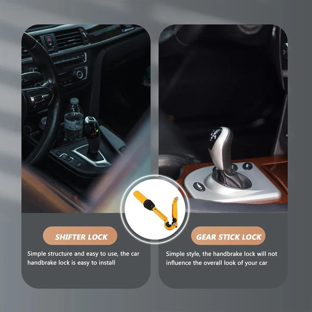 Car Gear Lock Handbrake Lock Anti Theft Device Steering Security Accessories