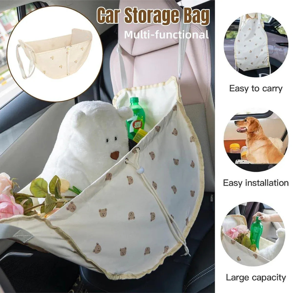 Seat Back Storage Organizer Multi-Function Rear Seat Hanging Storage Bag for Vehicle