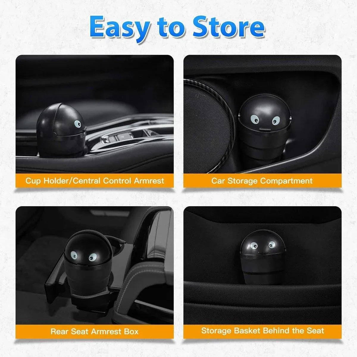 3pcs Car Trash Can Portable Cute Garbage Bin for Car Waste Storage Container