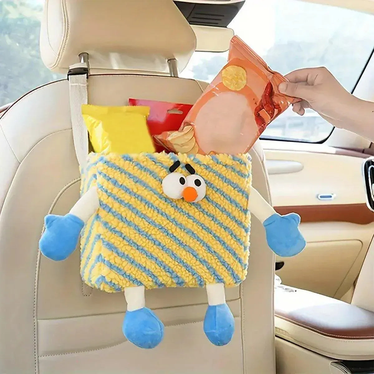 Car Wastebasket Seatback Hanging Storage Bin for Car Trash and Organizing - Pink