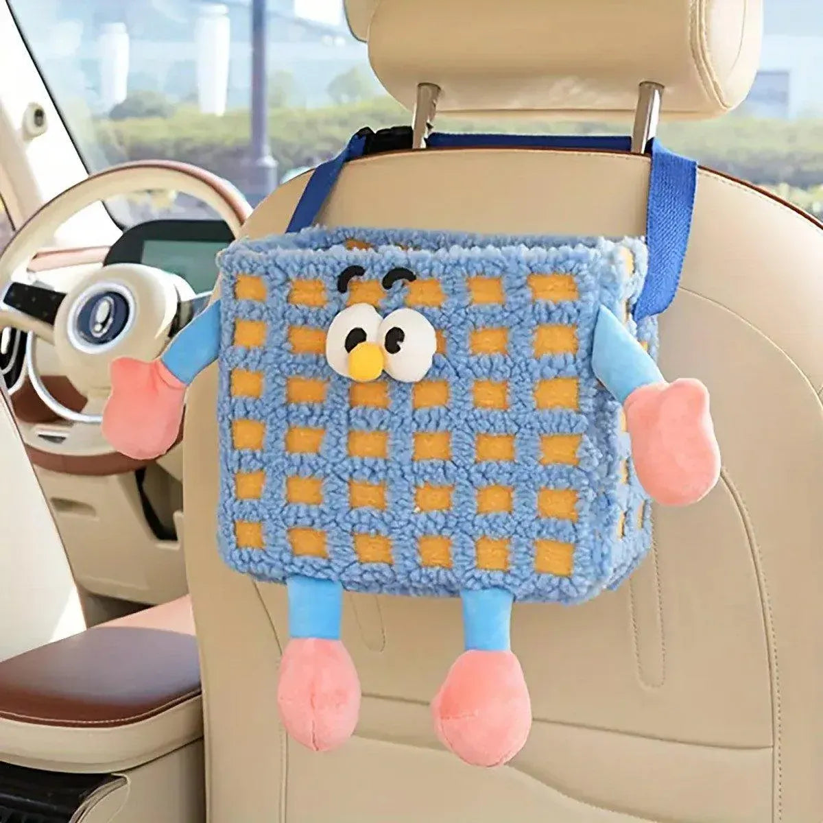 Car Wastebasket Seatback Hanging Storage Bin for Car Trash and Organizing - Pink