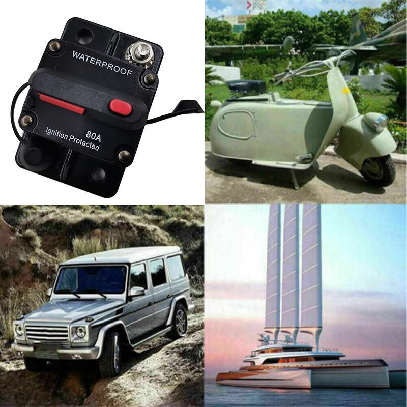 Waterproof Car Circuit Breaker Fuse Reset 30-300A AMP 12V-48V DC Car Boat IP67 - 80A