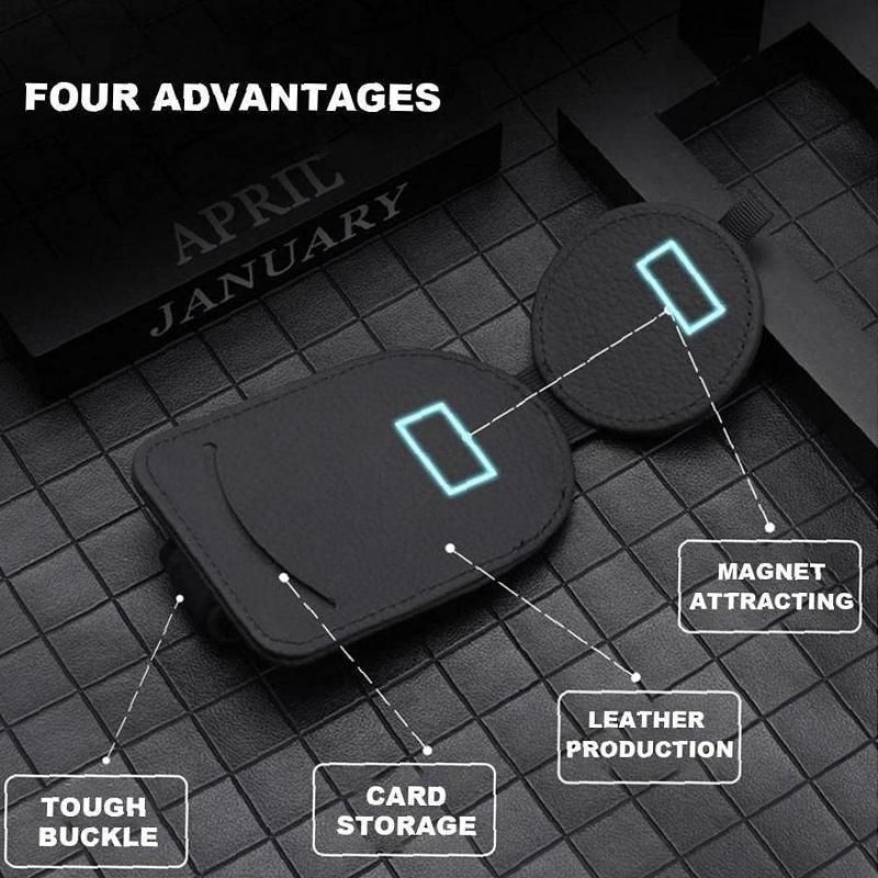 Car Visor Sunglasses Holder Clip with Card Slot for Sun Visor Organiser Storage