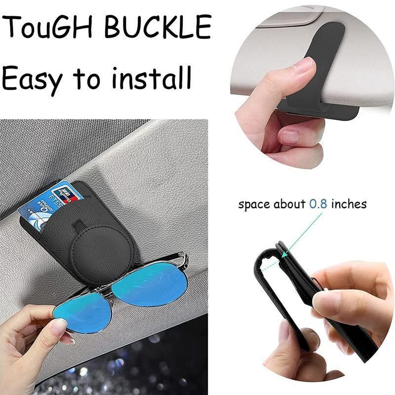 Car Visor Sunglasses Holder Clip with Card Slot for Sun Visor Organiser Storage