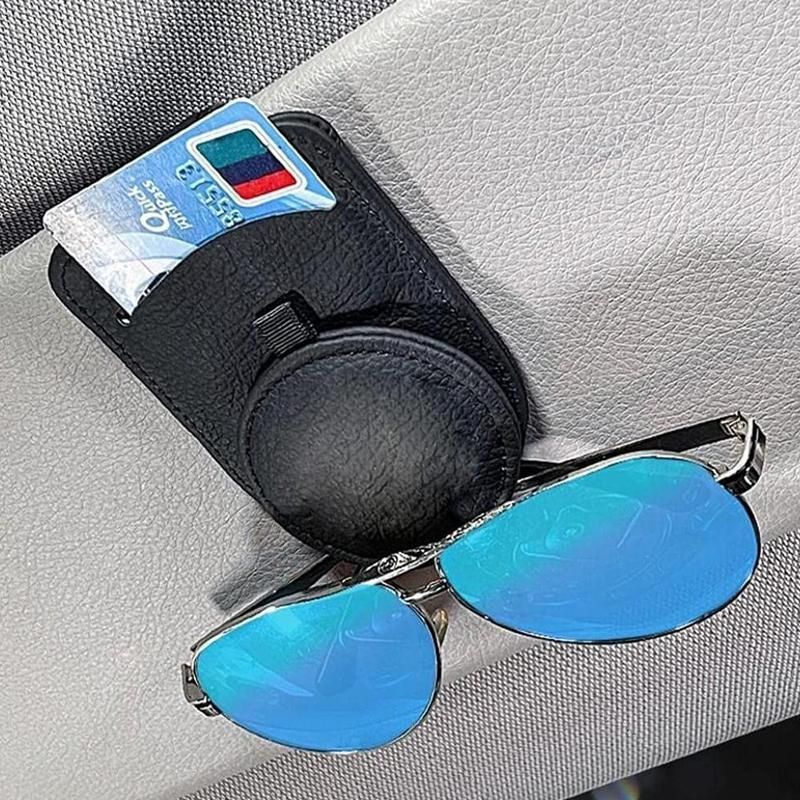 Car Visor Sunglasses Holder Clip with Card Slot for Sun Visor Organiser Storage